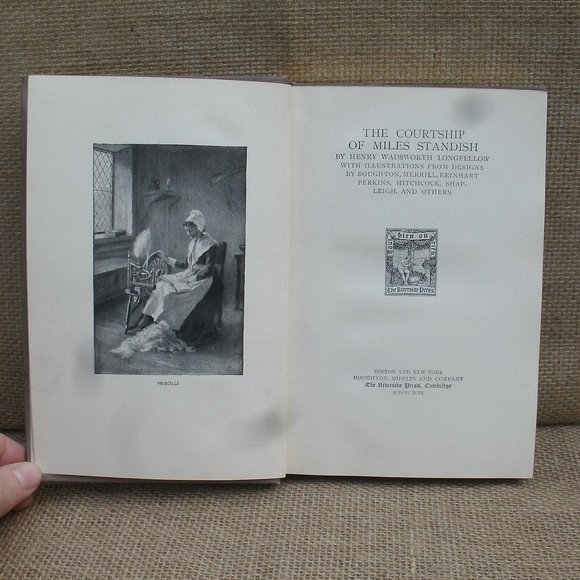 The Courtship of Miles Standish by Longfellow Hardcover 1895 Edition - Picture 11 of 16